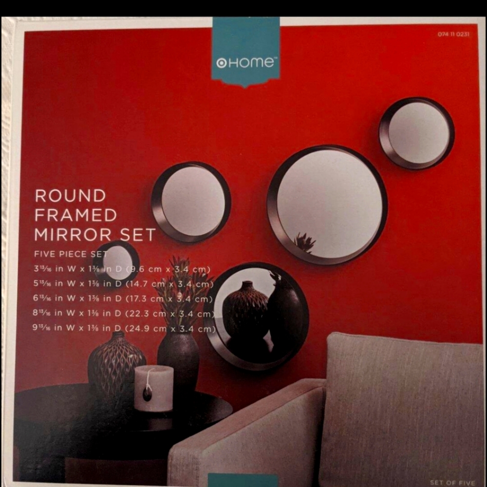 5-piece Decorative Framed Mirror Set